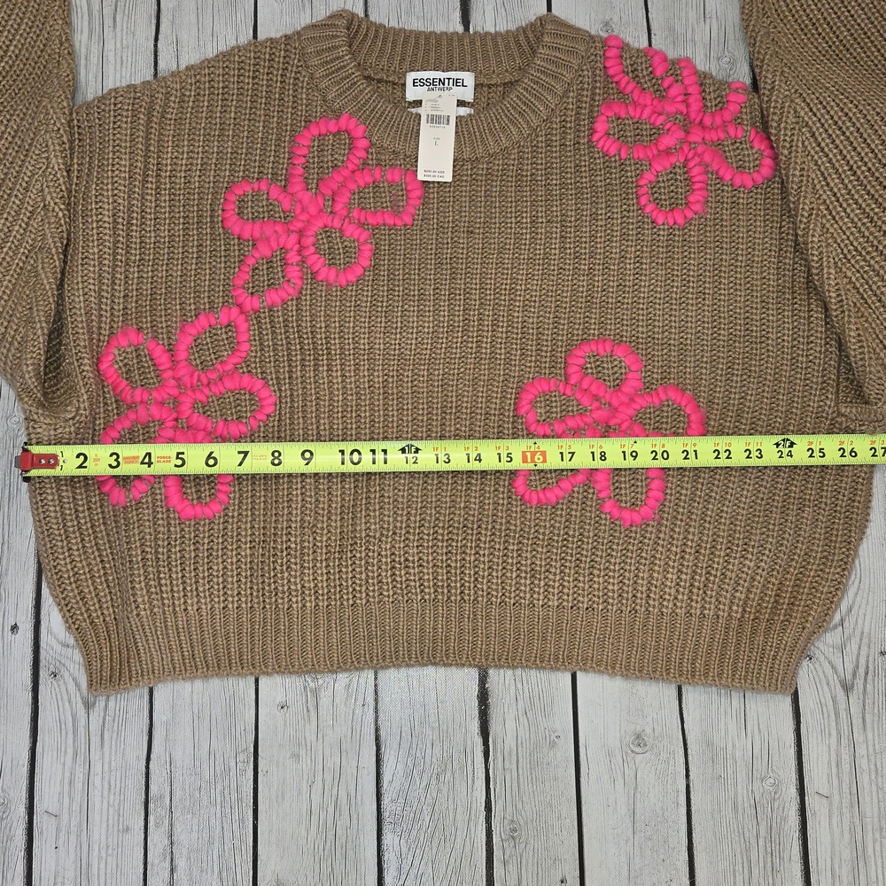 NWT Eschew Embroidered Pullover in Brown Womens Size L - Picture 4 of 8